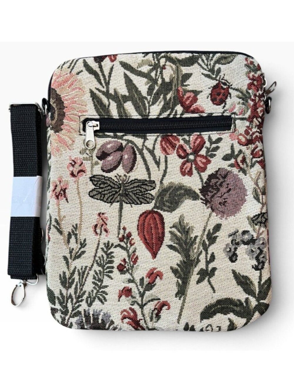 Floral Dragonfly Ladybug Tapestry E Reader Crossbody Bag Tablet Carry Case New